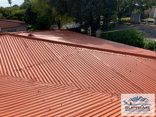 IBR Roof waterproofed with liquid rubber