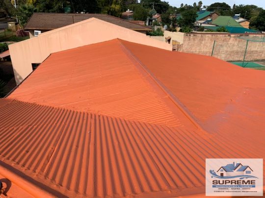 IBR Roof waterproofed with liquid rubber