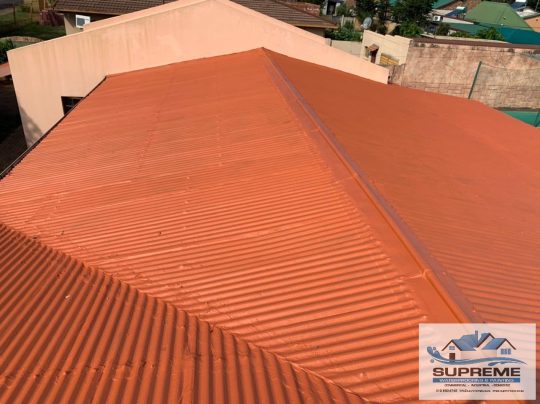 IBR Roof waterproofed with liquid rubber