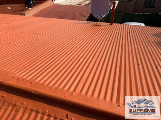 IBR Roof waterproofed with liquid rubber