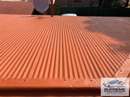 IBR Roof waterproofed with liquid rubber